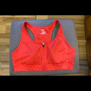 Fila sport bra front zip closure L